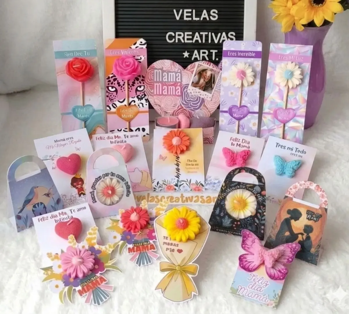 Pack de plantillas para portavelas y empaques de velas artesanales - Diseños para el Día de la Madre y eventos.